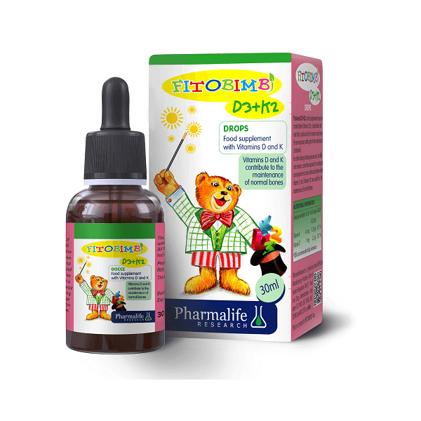 Pharmalife Fitobimbi D3K2 giúp xương và răng chắc khỏe, Lọ nhỏ giọt 30ml