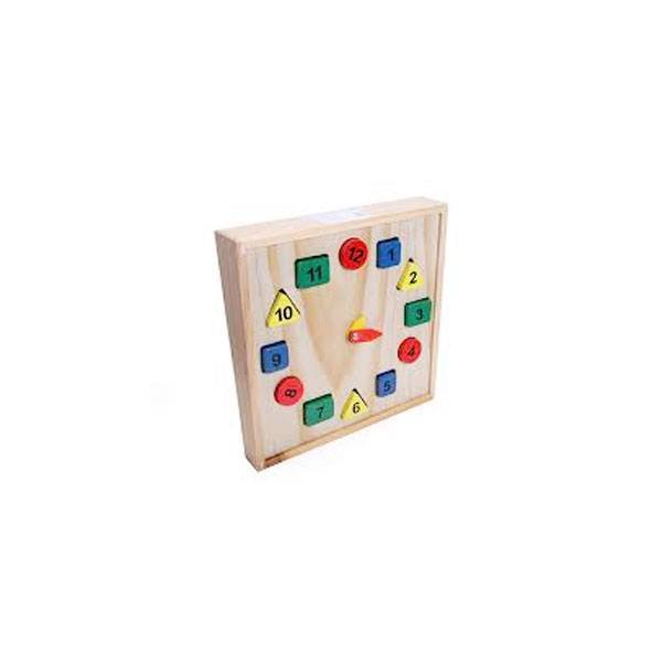 Đồ chơi gỗ - Đồng hồ số và hình học cho bé
