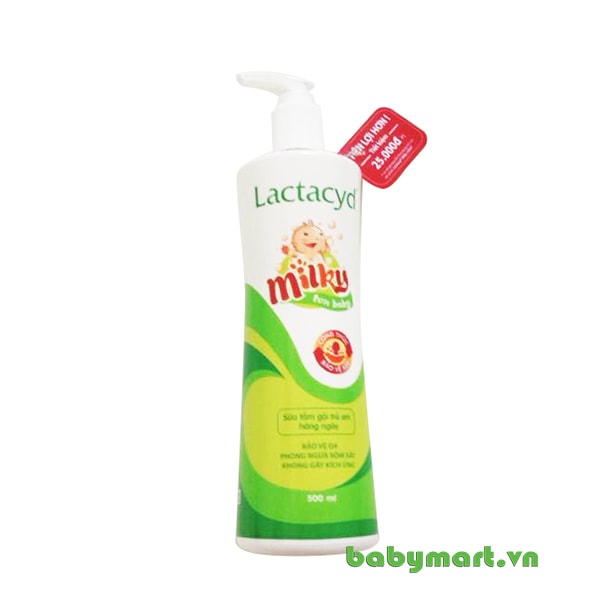 Sữa tắm trẻ em Lactacyd Milky 500ML, tặng chai BB 60ml