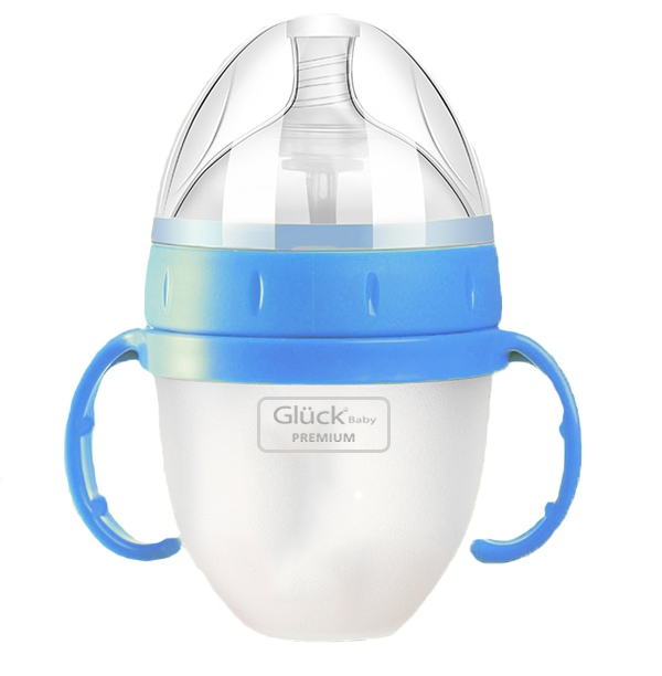 Bình sữa silicon Gluck Premium 150ml xanh 