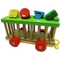 Đồ chơi gỗ - Xe cũi thả hình con thú